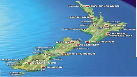 New zealand map