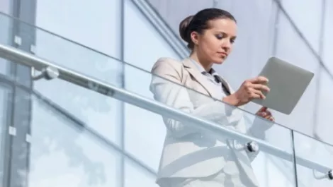 Business woman tablet