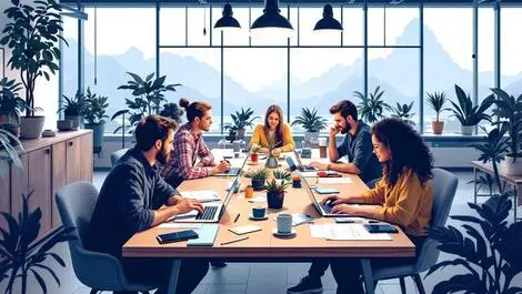 New zealand office workspace professionals collaborating growth teamwork