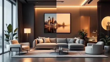 Sleek modern elegant home interior merging furniture styles decor