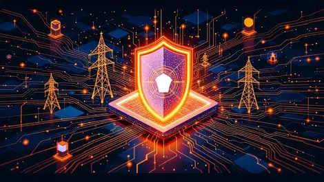 Digital shield protecting critical infrastructure network servers power plants ai data