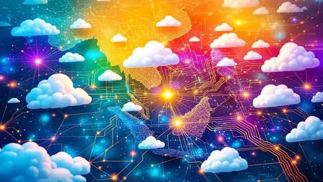 Ai technology investment interconnected clouds circuit map southeast asia