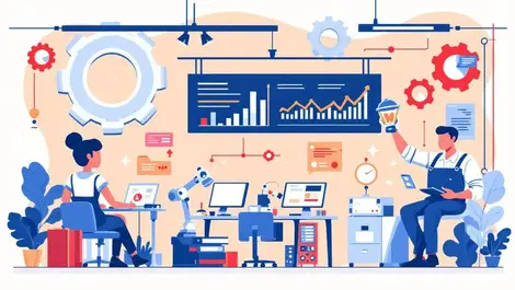 Small business offices automation machines gears digital dashboards australia nz