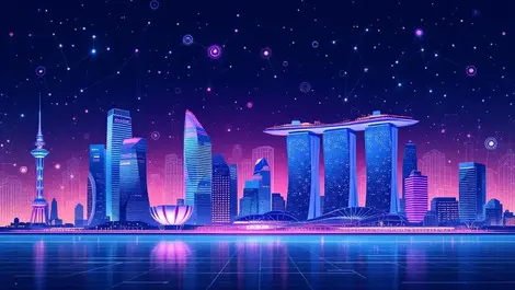 Modern singapore skyline technology ai research hub asia pacific innovation
