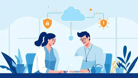 Australian office employees collaborating cloud technology cybersecurity banking