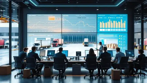 Uk logistics control room dashboards trucks automated supply chain