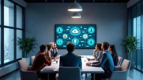 German office meeting cloud telephony contact centre ai strategy