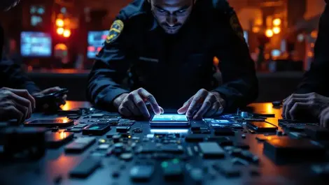 Us police digital forensics lab smartphone evidence cinematic