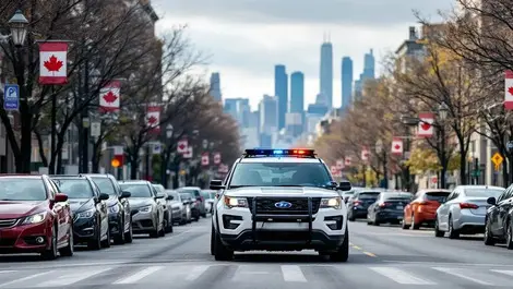 Toronto canadian city street parking enforcement suv cameras day
