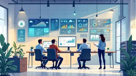 Corporate it cloud security automation dashboard server racks