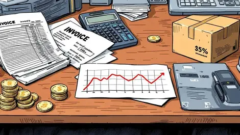 Nz office desk profits upward chart flat sales weaker cashflow